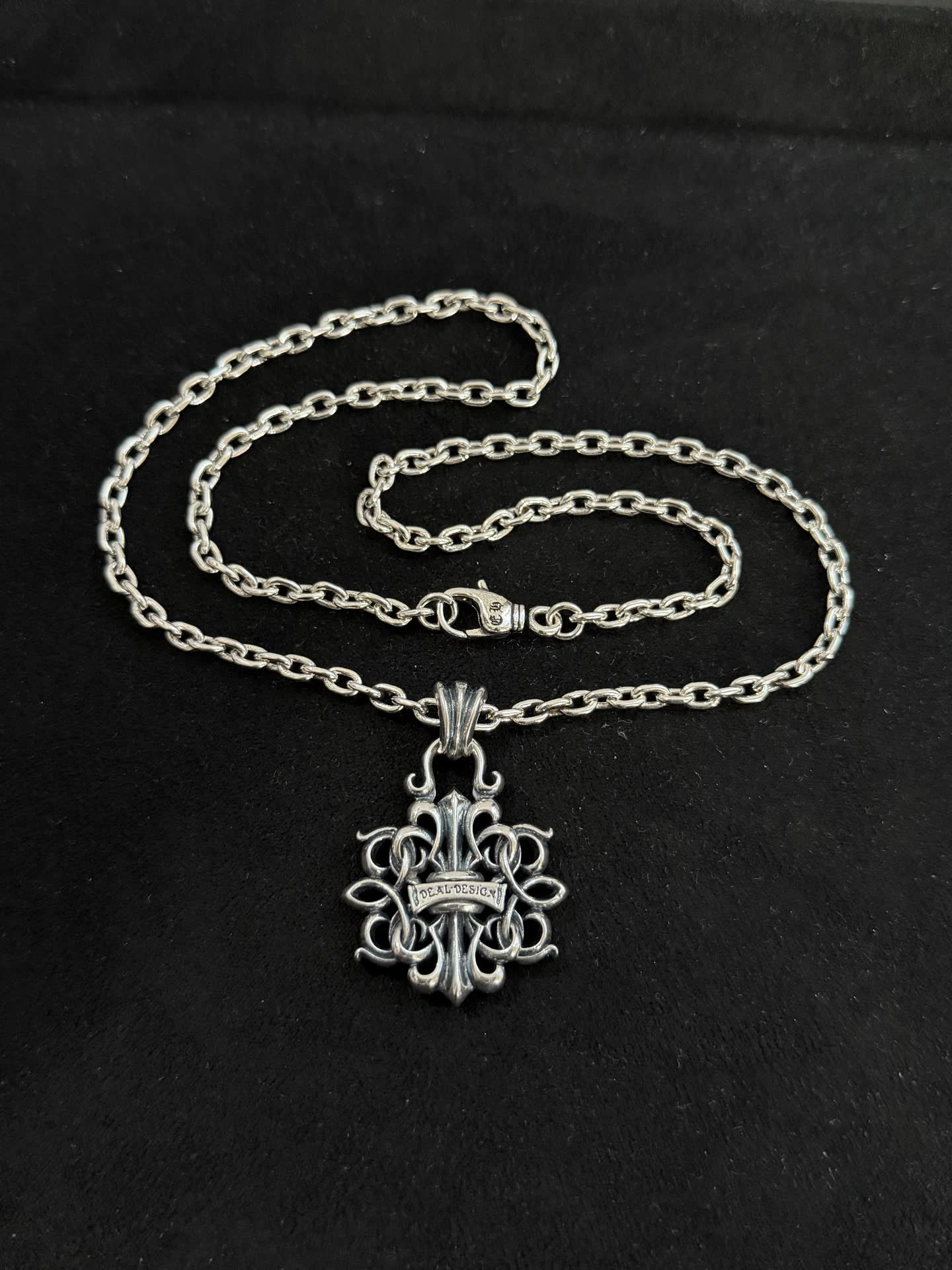 Chrome Hearts Silver Chain with Ornate Pendant